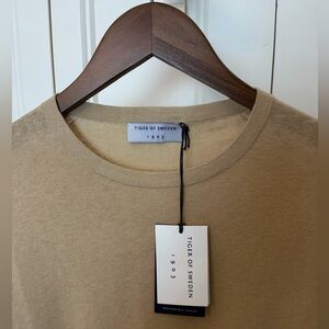 Tiger of Sweden Linen & Cotton blend -Tan Crew Neck long sleeve